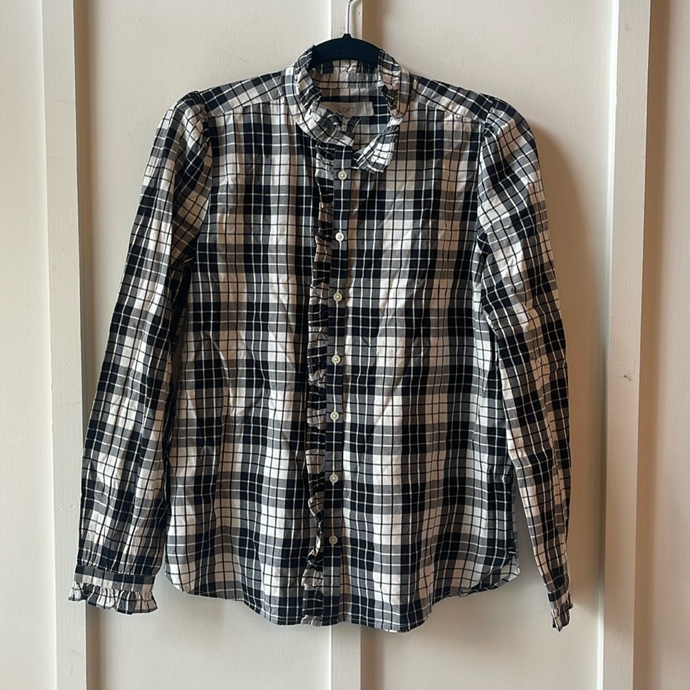 LOFT Plaid Button Down Shirt